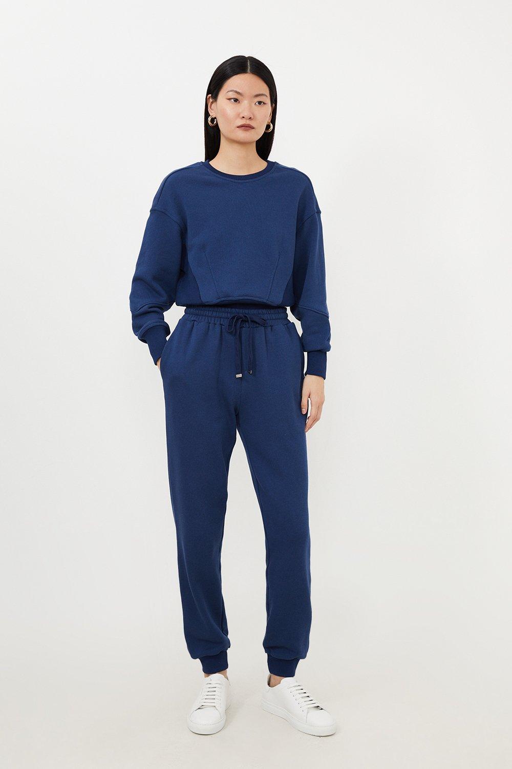 Blue Jersey Cuffed Sweatpant