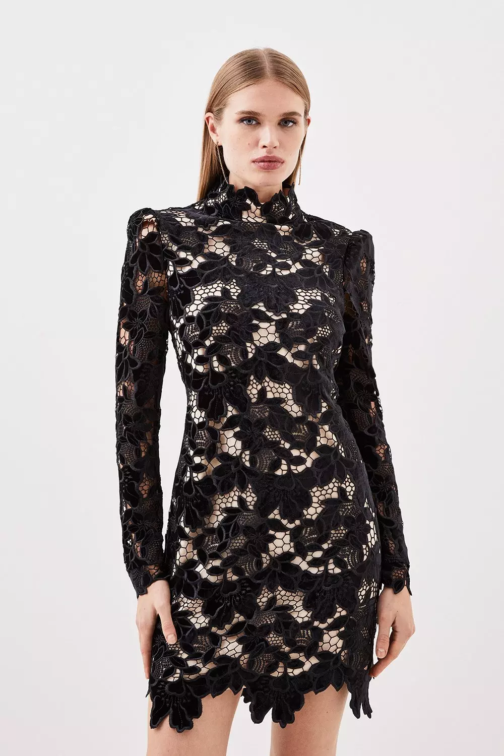 Karen millen black lace dress best sale