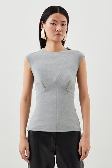 Ponte Structured Top grey marl