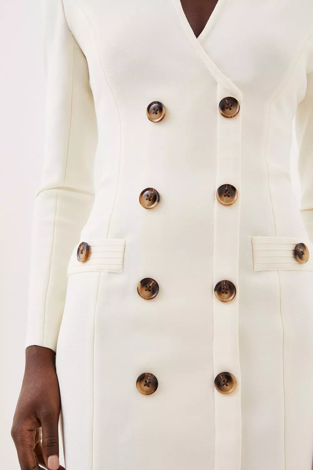 【Karen Millen】バンデージ ダブルブレスト ニットミニドレス Figure Form Bandage Blazer Style Knit Mini Dress | Karen Millen