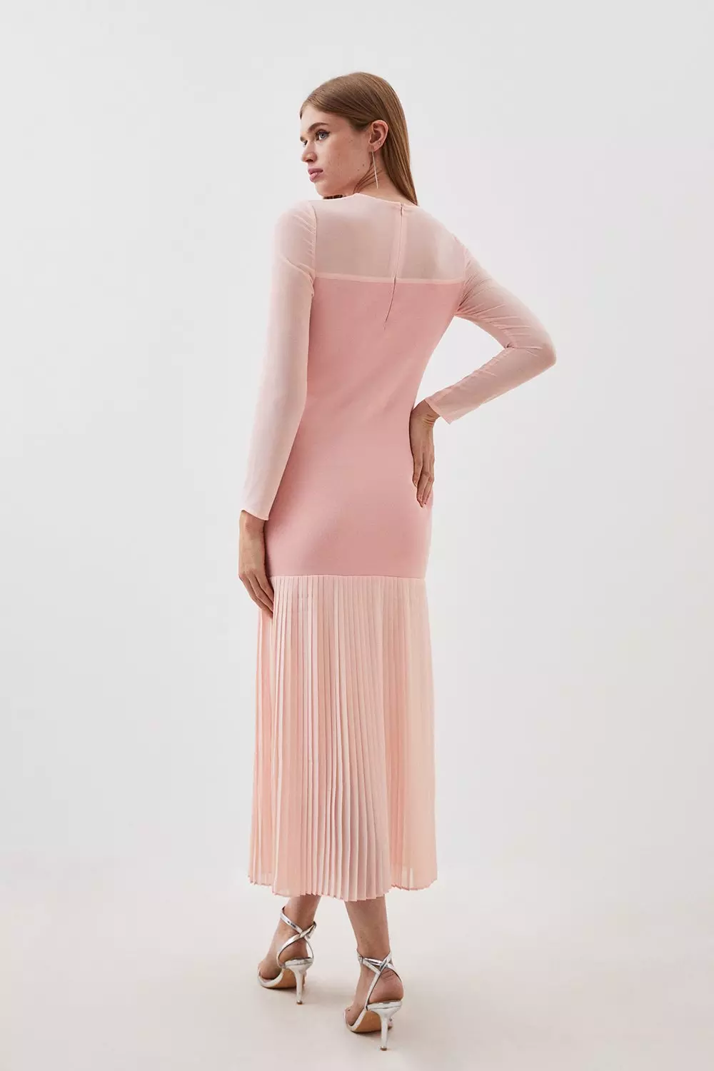 Figure Form Woven Bandage Knit Mix Dress | Karen Millen