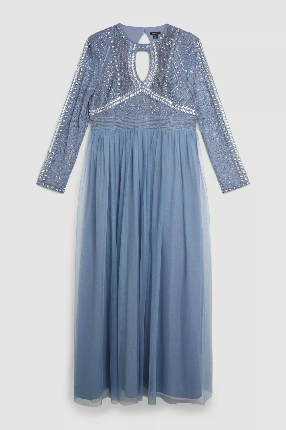 【新品未使用】Tulle Iline long SK 38サイズ Plus Size Embellished Woven Maxi Dress With Tulle Skirt