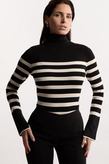 Viscose Blend Turtle Neck Knit Jumper mono