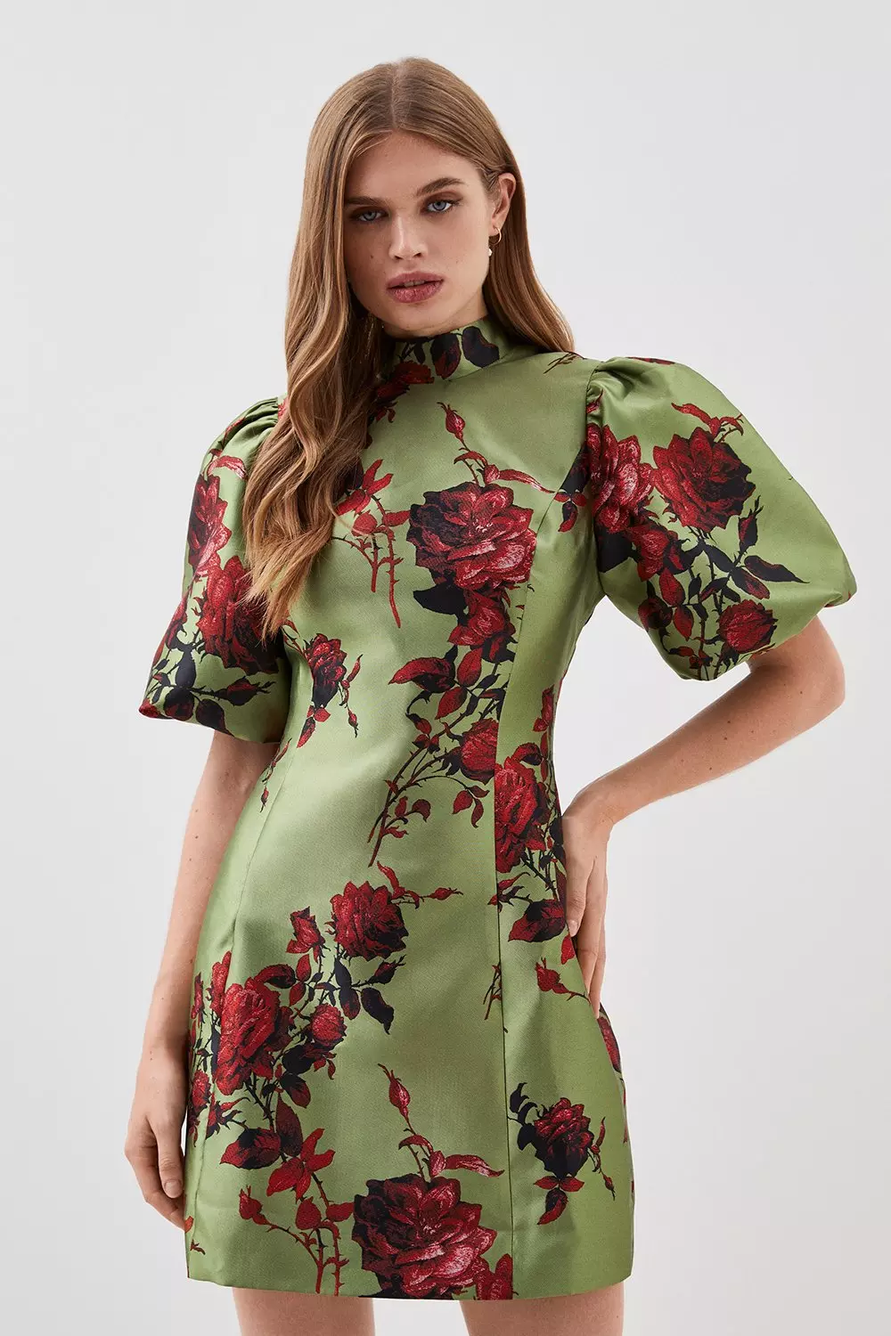 ★Karen Millen★ ツイルトップステッチベルトウーブンショート KAREN MILLEN】チェックテーラードカラーレスベルトブレザー