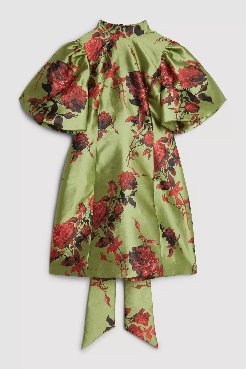 Lydia Millen Floral Jacquard Panelled Puff Sleeve Woven Mini