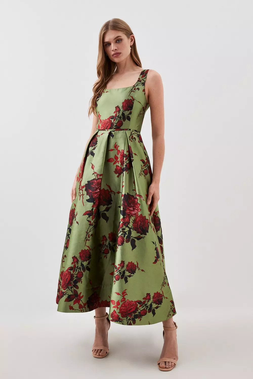 Lydia Millen Floral Jacquard Corseted Woven Maxi Dress