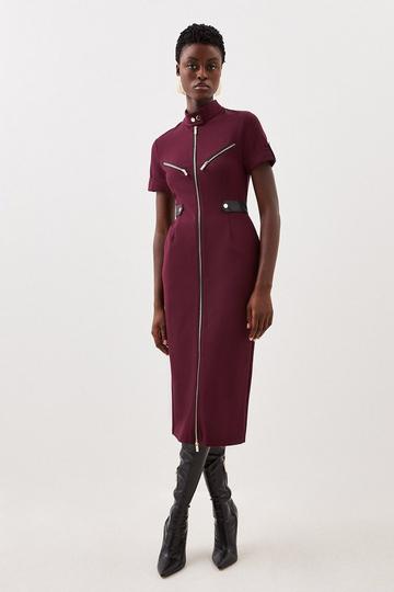 Ponte Hardwear Midaxi Dress wine