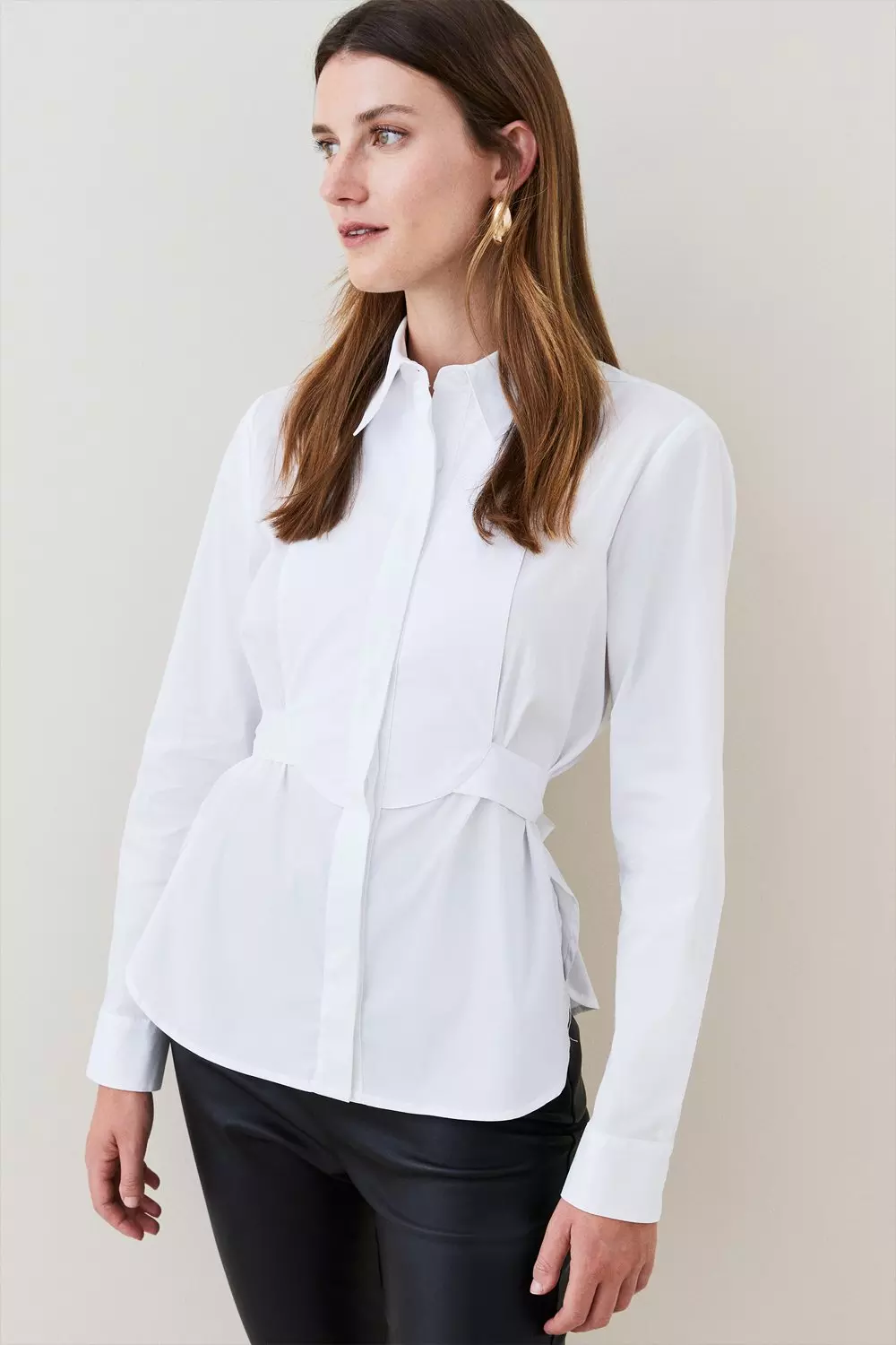 Bib Tie Detail Tailored Shirt Karen Millen