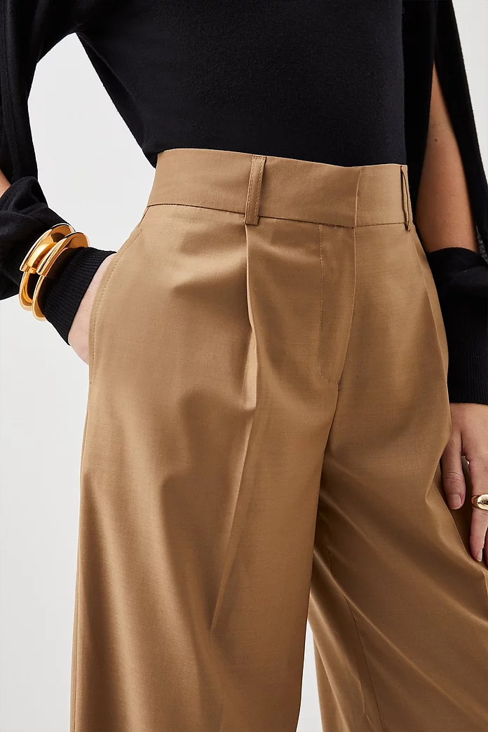Tailored Wool Blend Wide Leg Pants | Karen Millen Tailored Wool Blend Wide Leg Pants | Karen Millen