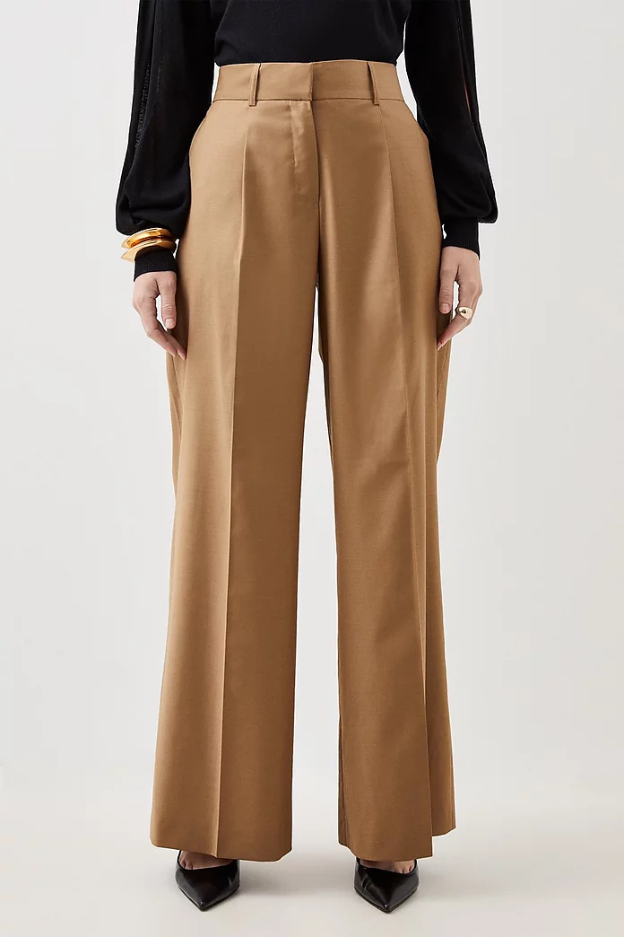 Tailored Wool Blend Wide Leg Pants | Karen Millen Tailored Wool Blend Wide Leg Pants | Karen Millen