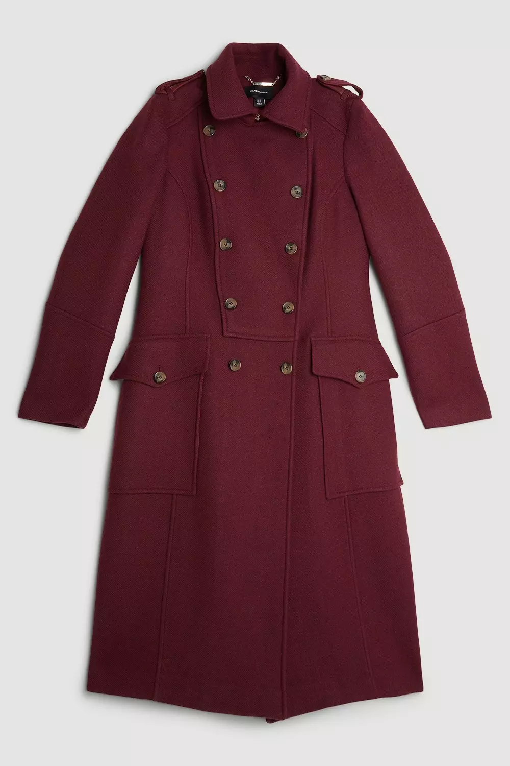 Burgundy military coat hotsell