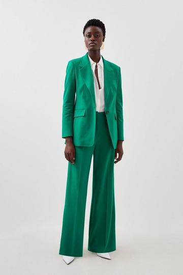 Green Tailored High Waisted Wide Leg Trousers