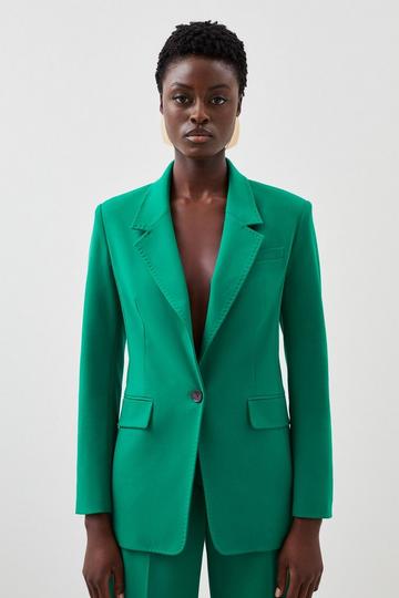 Tailored Single Breasted Pocket Detail Blazer green