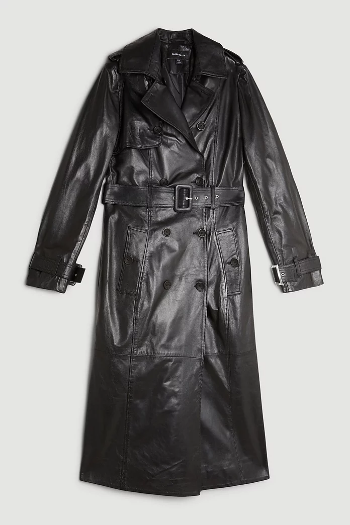 Leather Trench Belted Mac Midi Coat | Karen Millen Leather Trench Belted Mac Midi Coat | Karen Millen
