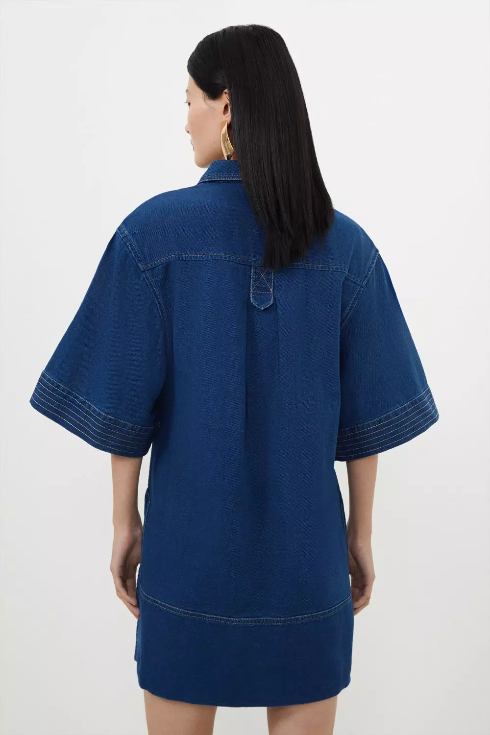 Tencel Denim Woven Mini Dress Karen Millen