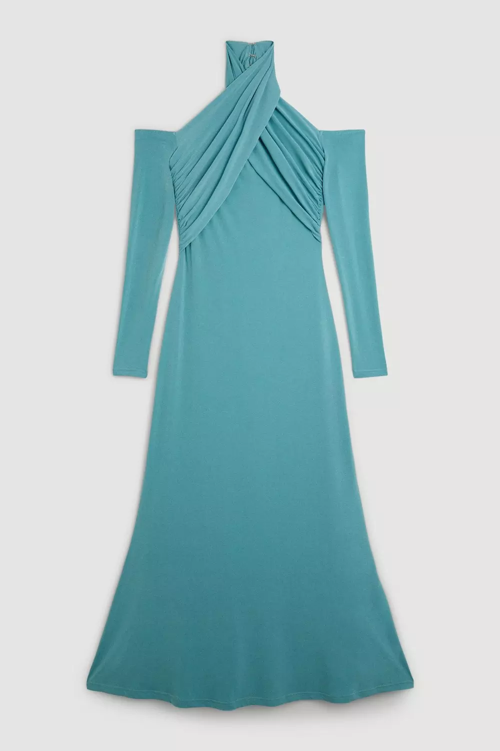 Blue Drapey Crepe Twist Maxi Dress alternative image
