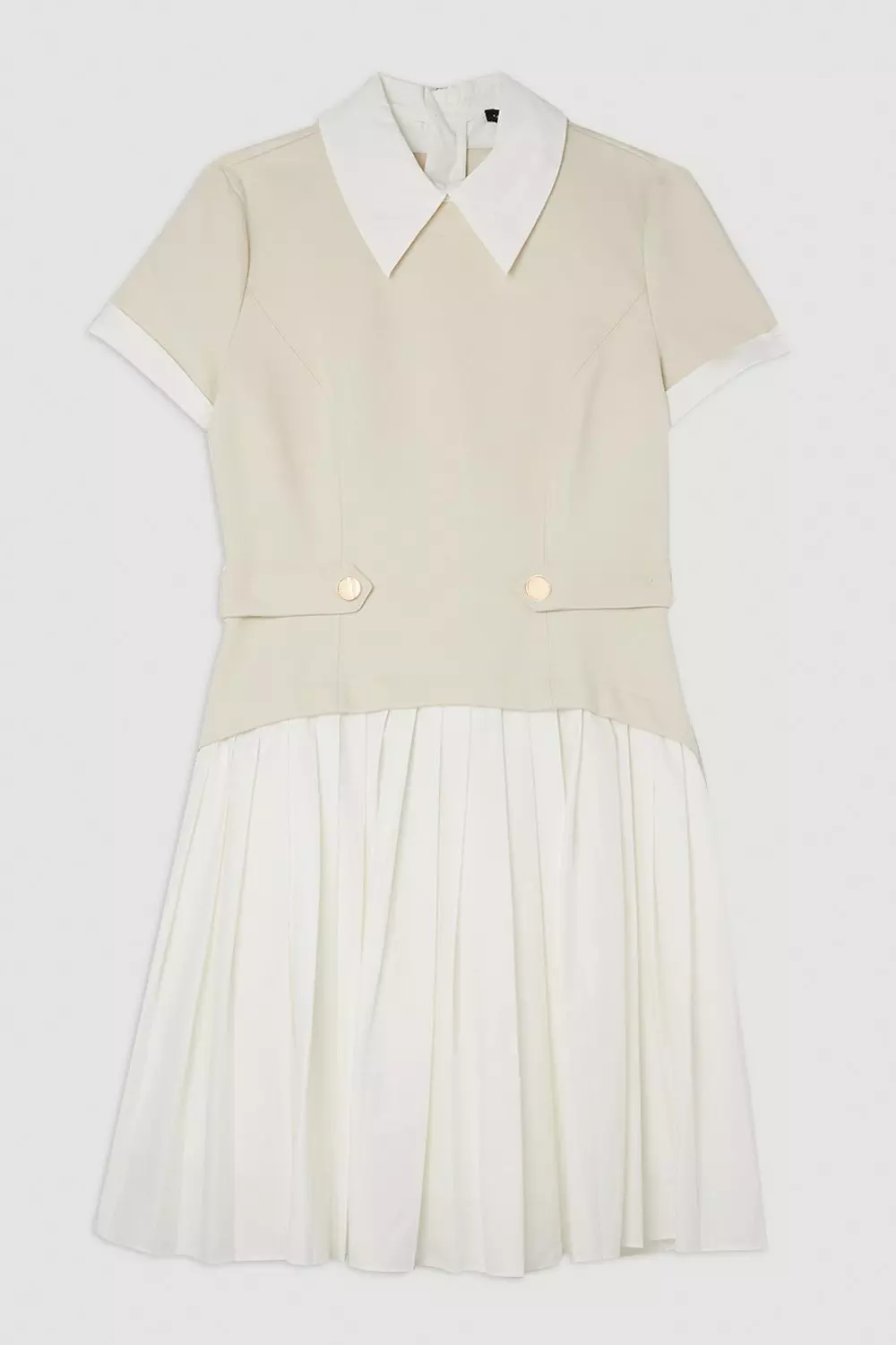 【Karen Millen】ジャージー プリーツ ミニ ワンピース bkk15488_stone_xl?$