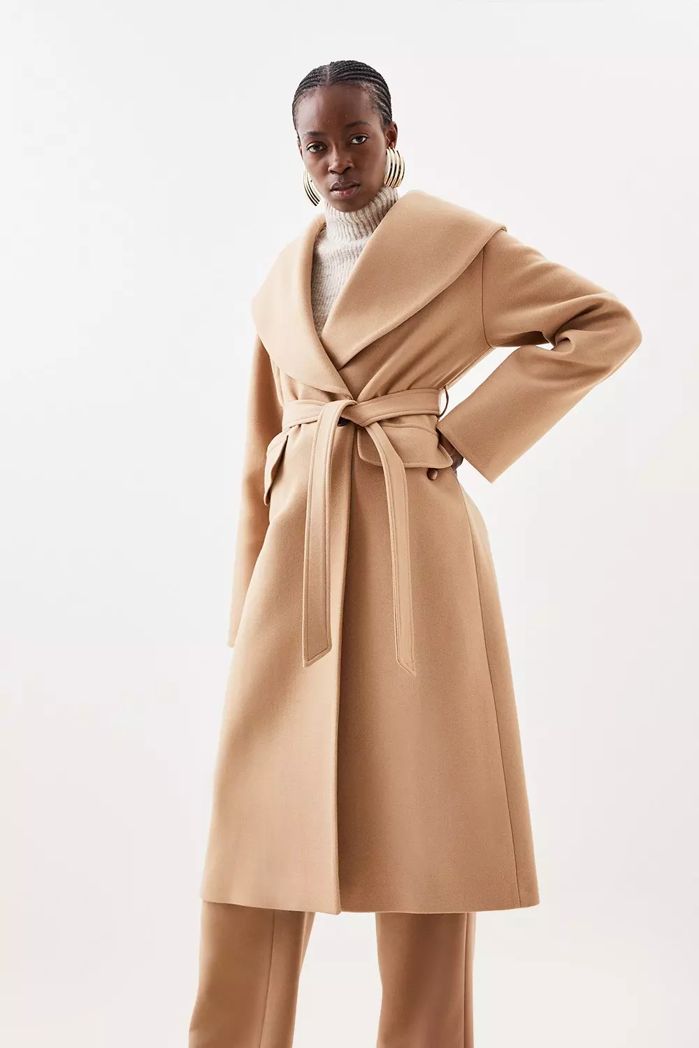 Camel midi coat online