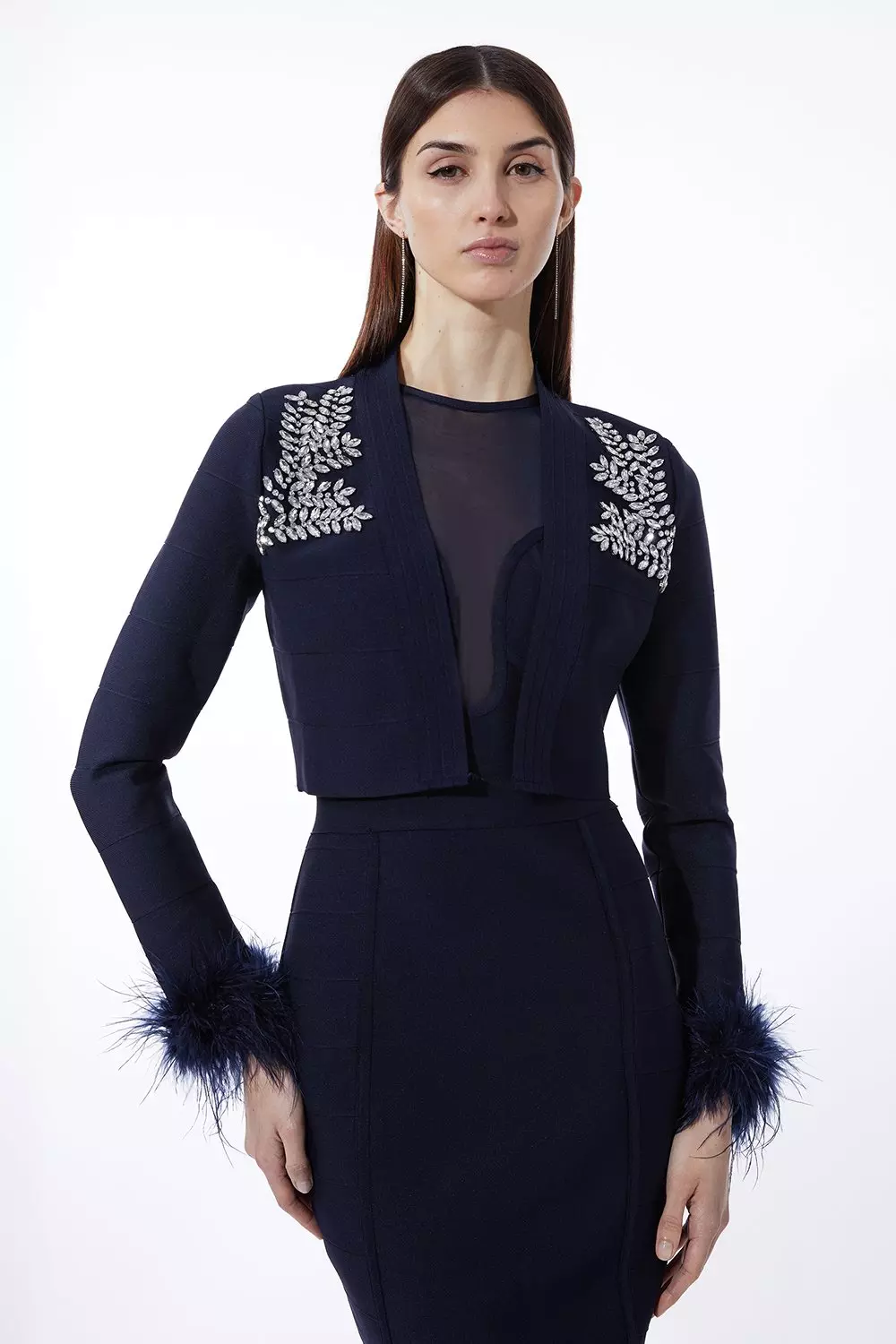 Embellished cuff dress karen millen sale