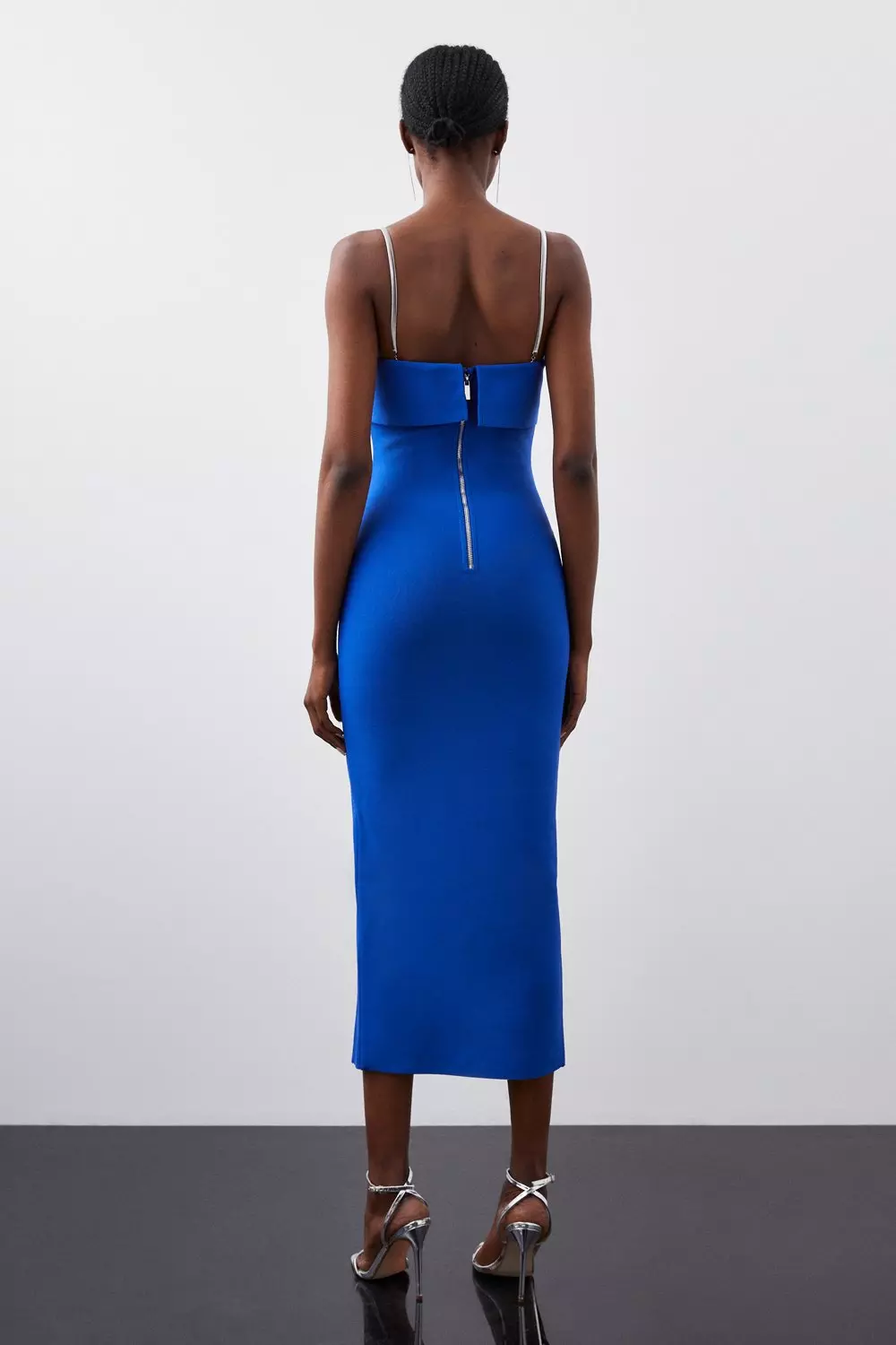 Figure Form Bandage Chain Strap Knit Midaxi Dress | Karen Millen