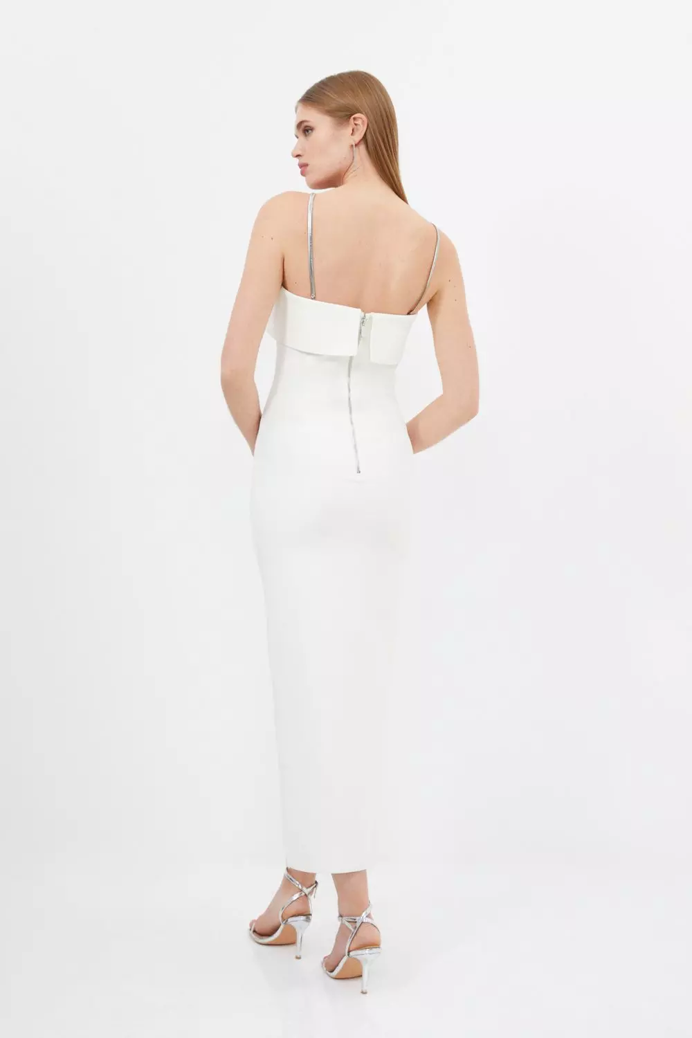 Figure Form Bandage Chain Strap Knit Midaxi Dress | Karen Millen