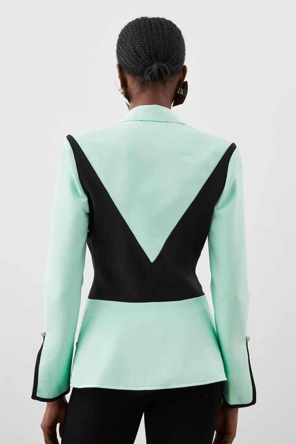 Multi Figure Form Bandage Colour Block Knit Jacket alternative image