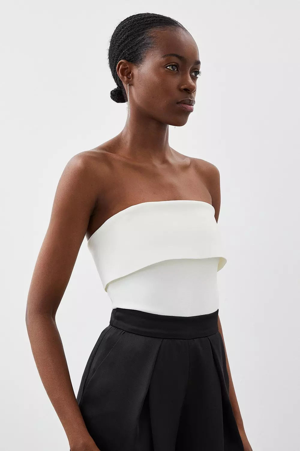 Figure Form Bandage Chain Strap Knit Top | Karen Millen