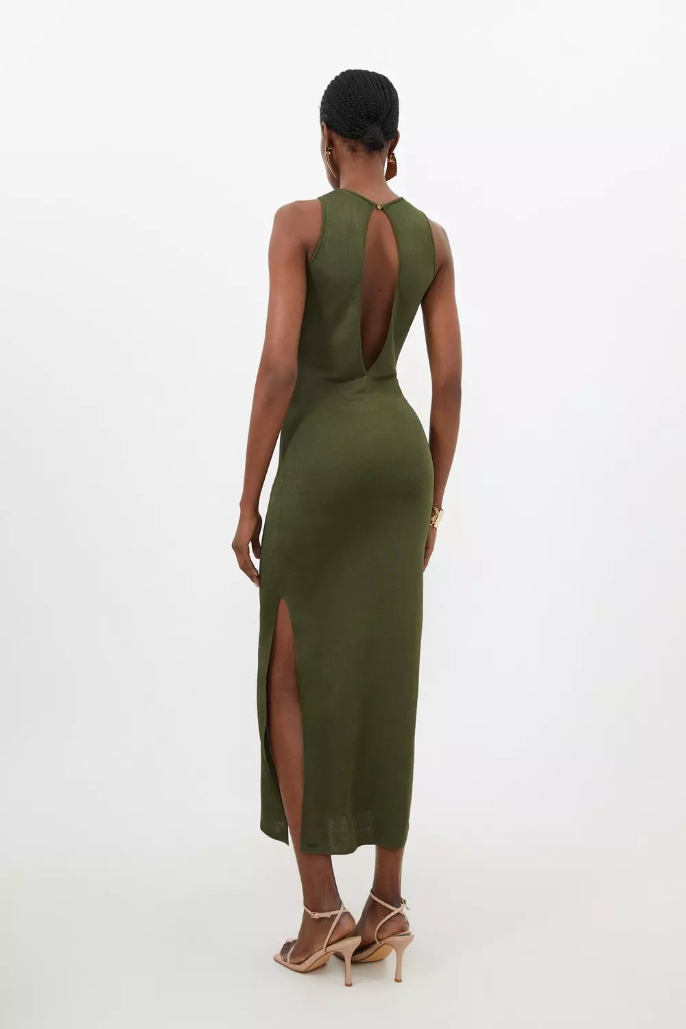 Slinky Viscose  Knit Seam Detail Maxi Dress alternative image