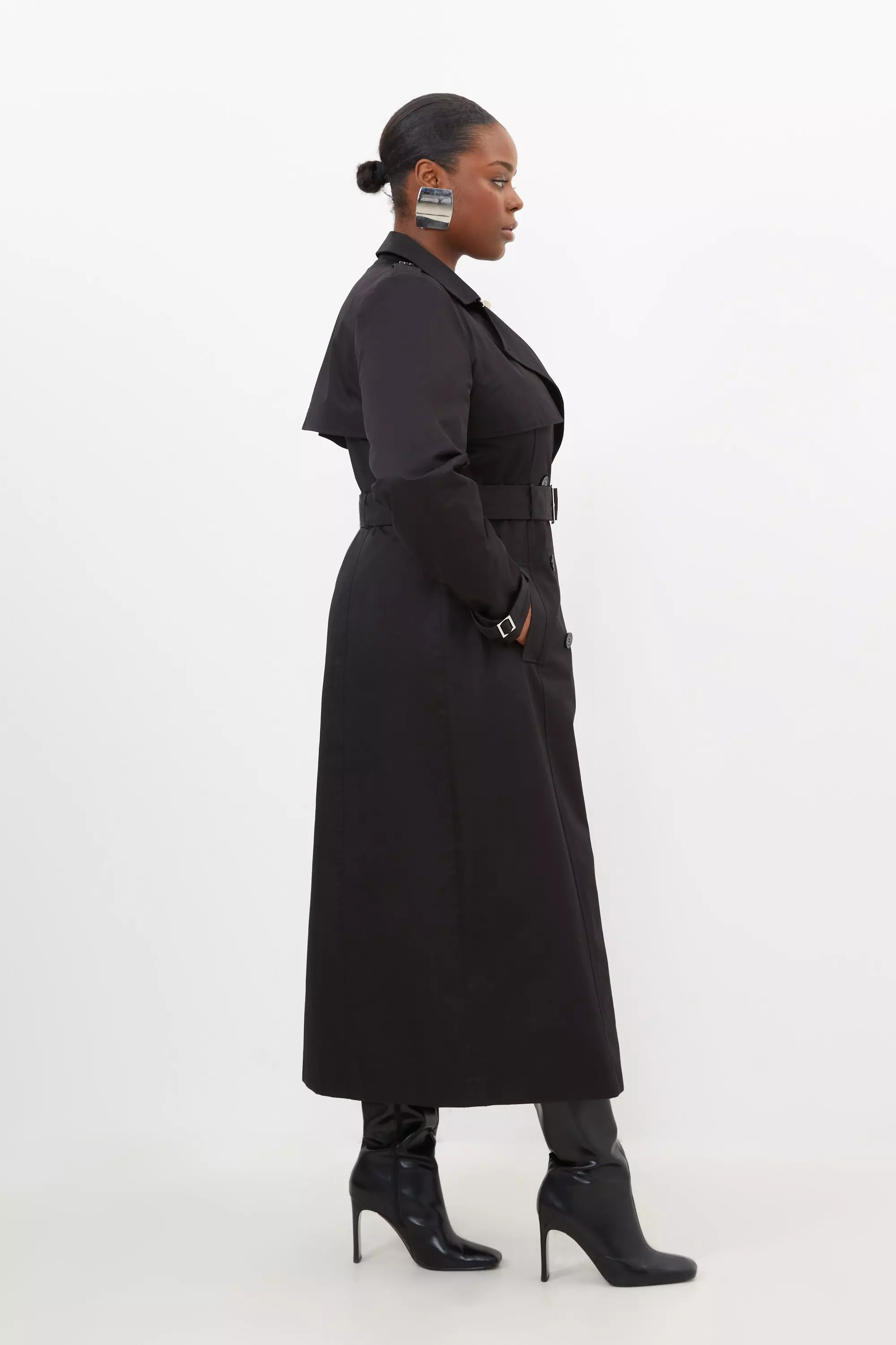 Plus size black duster jacket hotsell