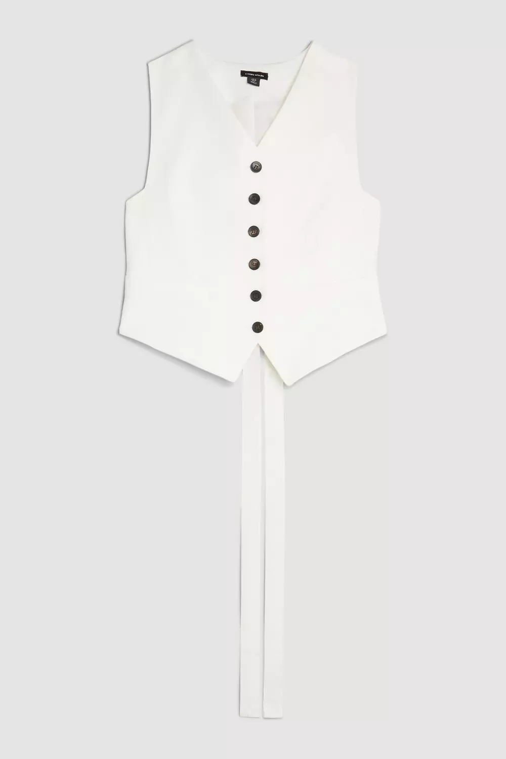 The Founder Tailored Compact Stretch Tie Detail Vest | Karen Millen