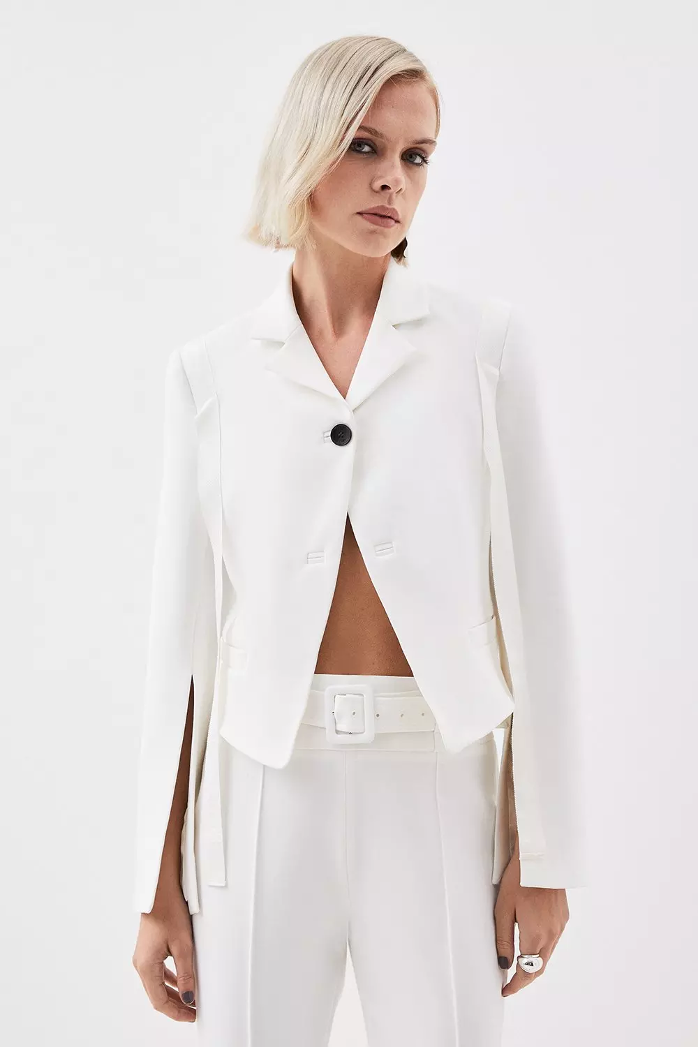 The Founder Tailored Compact Stretch Tie Detail Jacket & Trouser Set alternative image