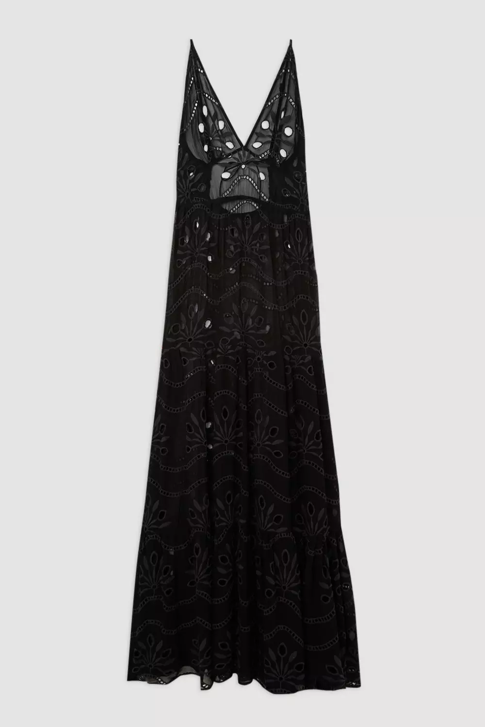Viscose Georgette Cutwork Beach Strappy Maxi Dress | Karen
