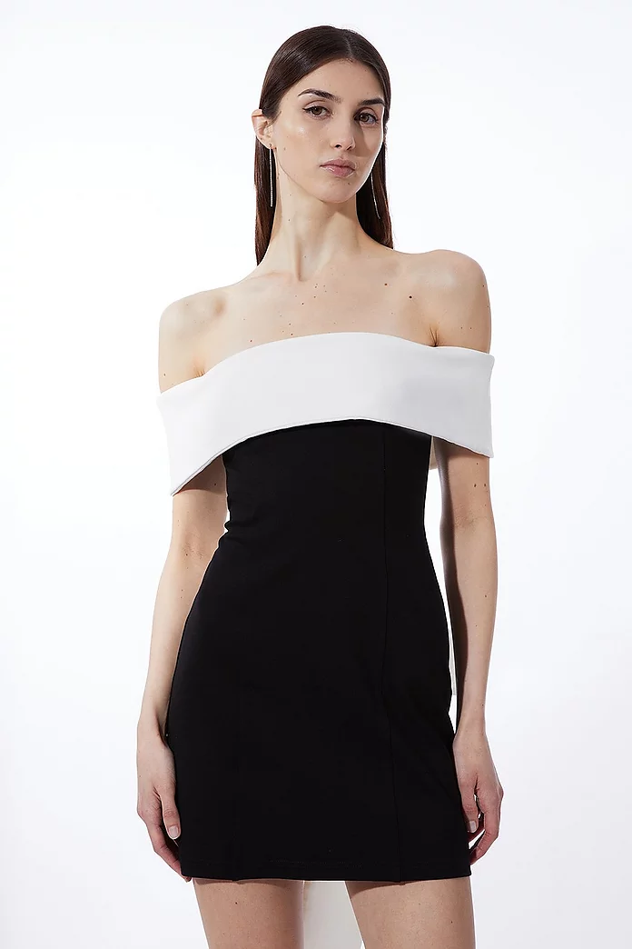 Jersey Ponte Bow Mini Dress | Karen Millen Jersey Ponte Bow Mini Dress | Karen Millen