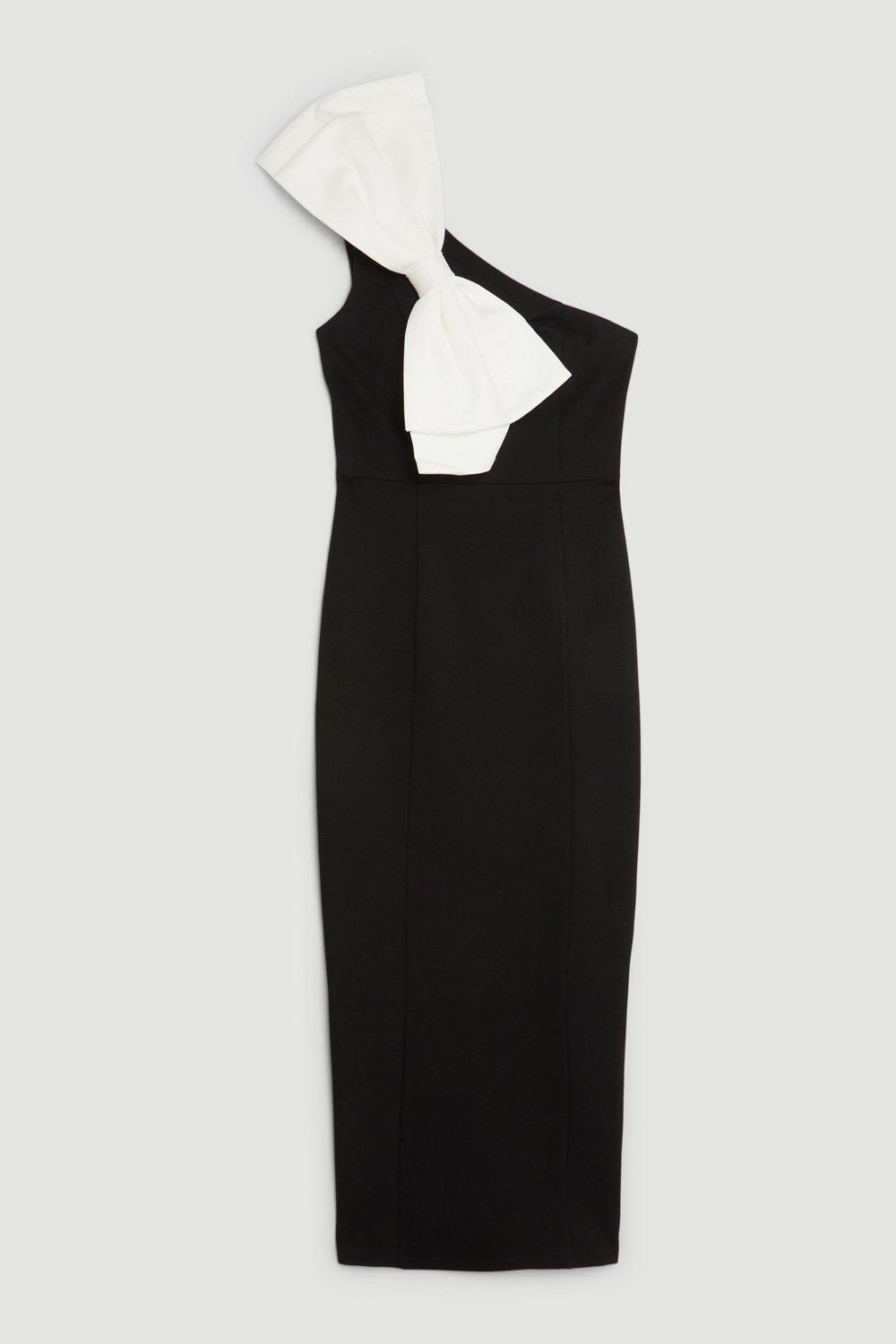 Jersey Ponte Bow Maxi Dress | Karen Millen