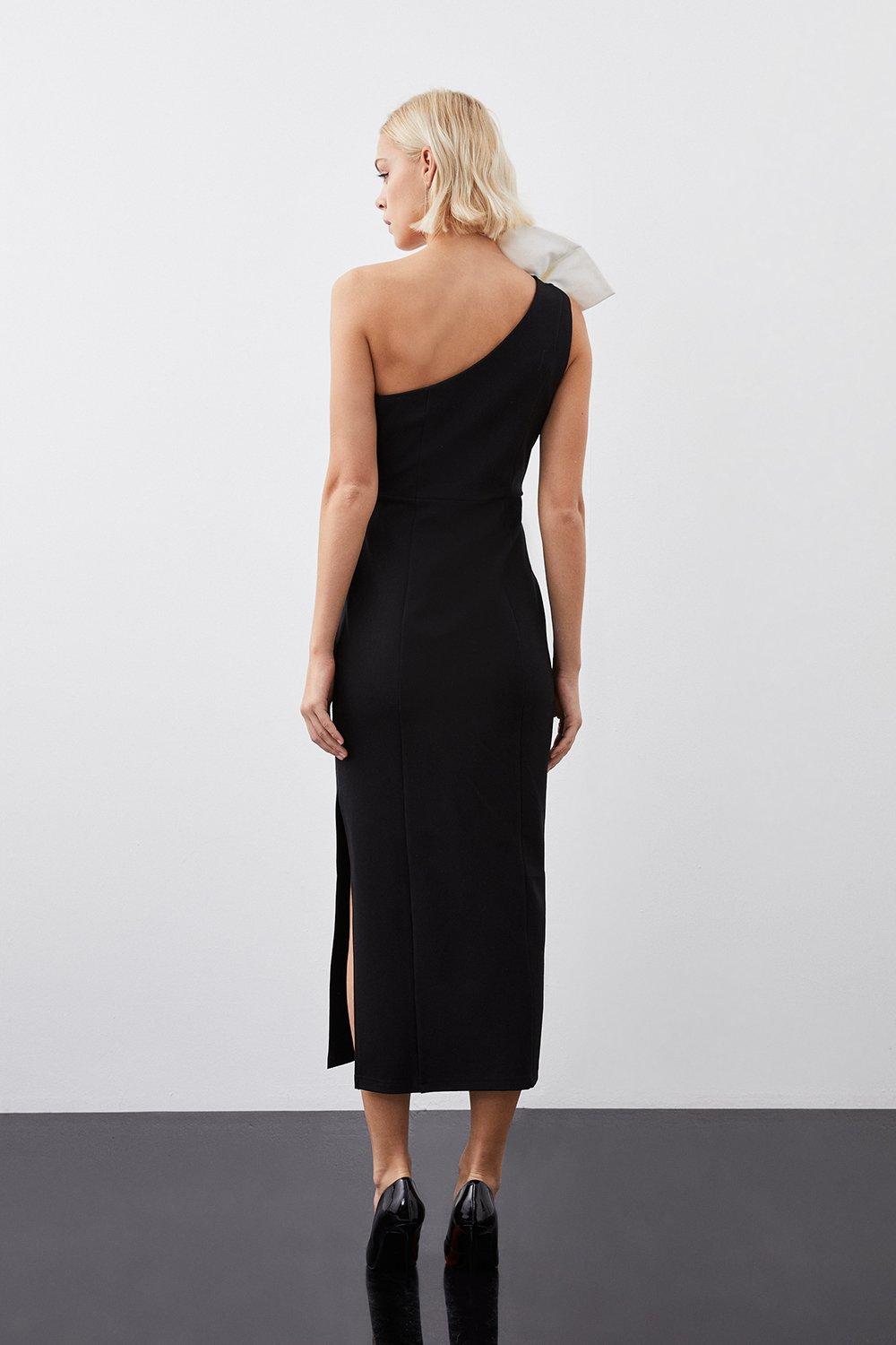 Jersey Ponte Bow Maxi Dress | Karen Millen