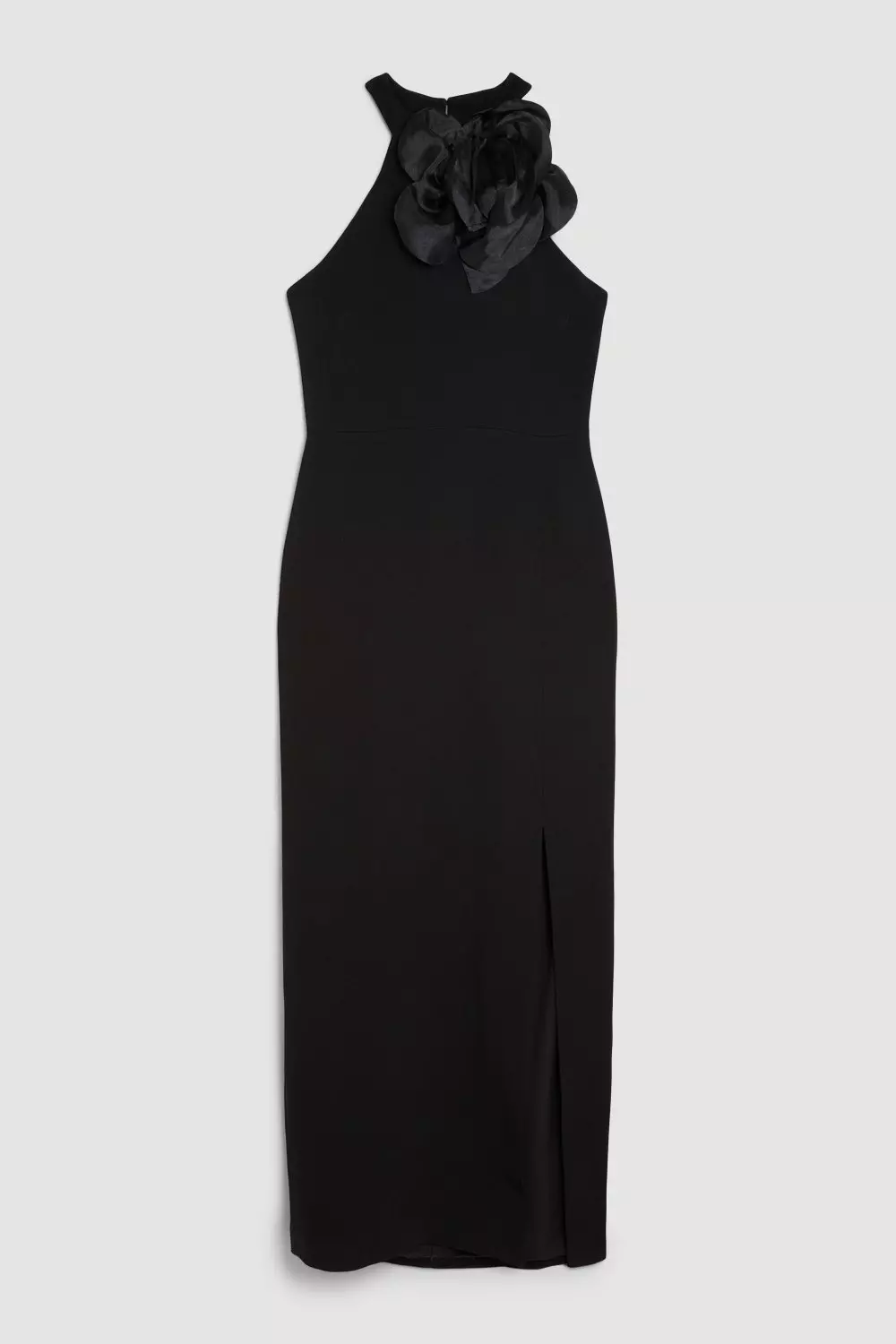 Black Petite Compact Viscose Corsage Halterneck Midaxi Dress alternative image