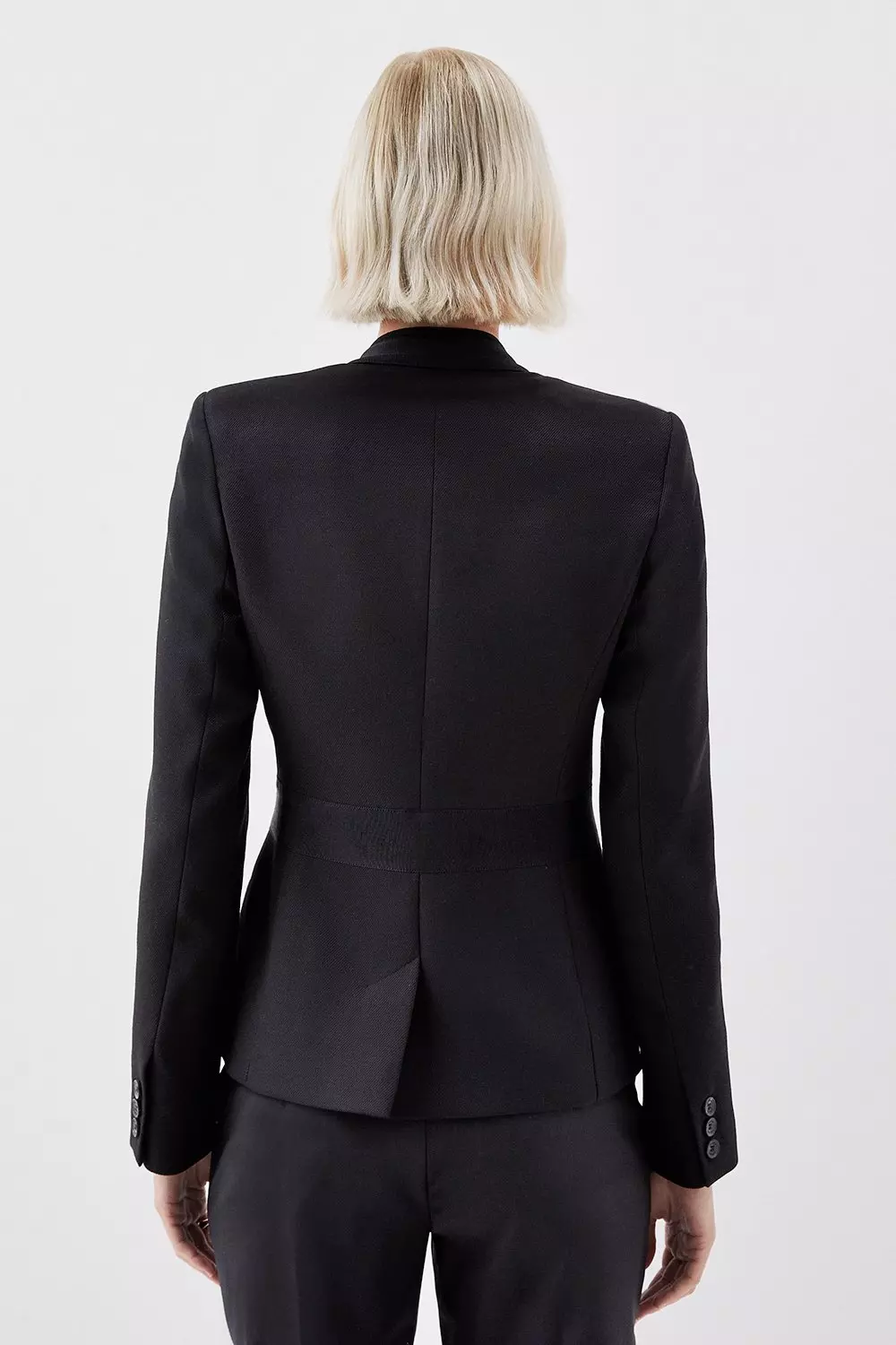 Premium Twill Tie Waist Detail Blazer | Karen Millen