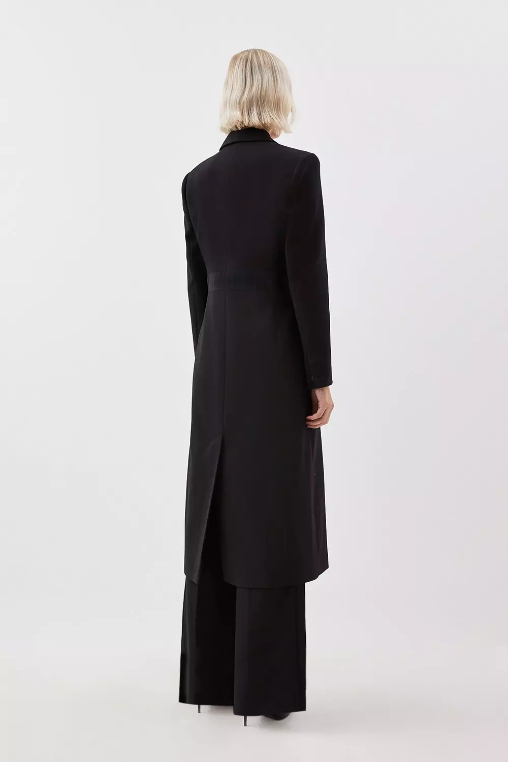 The Founder Premium Twill Tie Waist Detail Maxi Coat Karen Millen