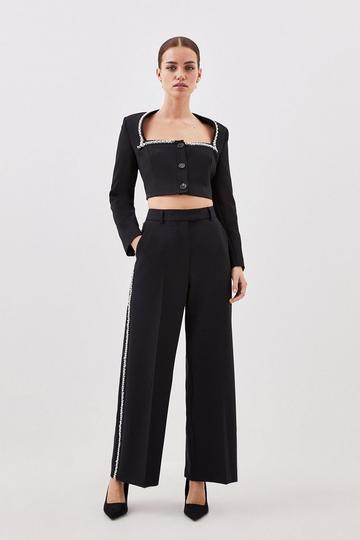 Lydia Millen Petite Compact Stretch Embellished Pants