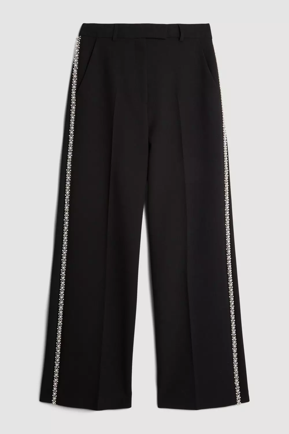 Lydia Millen Petite Compact Stretch Embellished Trousers | Karen 
