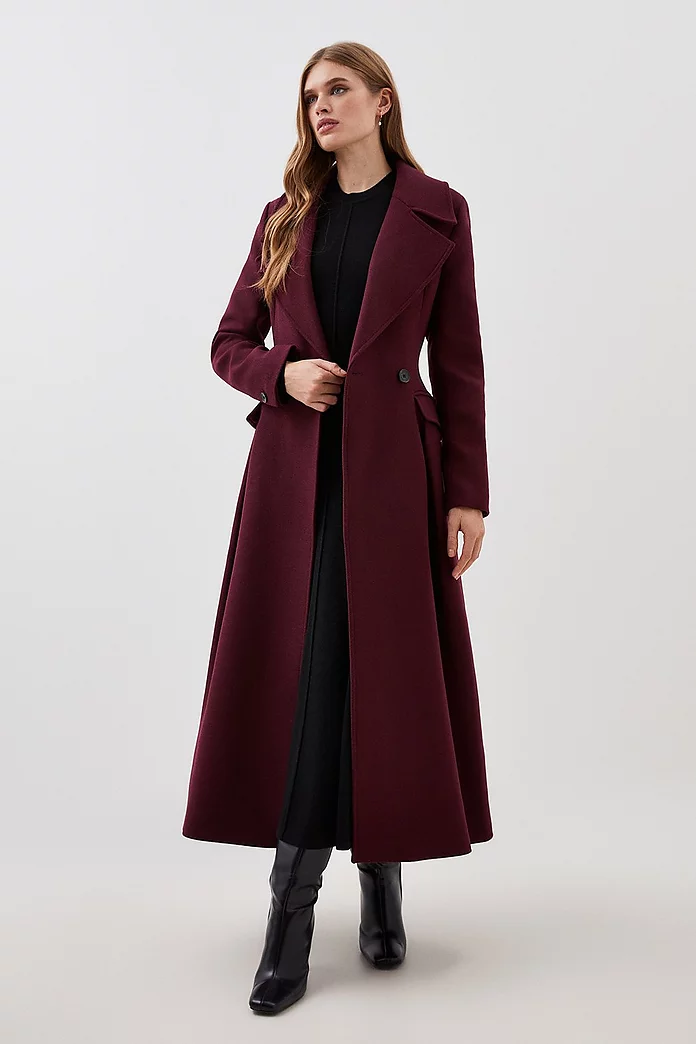 Lydia Millen Italian Manteco Wool Blend Flared Skirt Midaxi Lydia Millen Italian Manteco Wool Blend Flared Skirt Midaxi