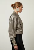 Metallic Denim Woven Bomber Jacket | Karen Millen Metallic Denim Woven Bomber Jacket | Karen Millen