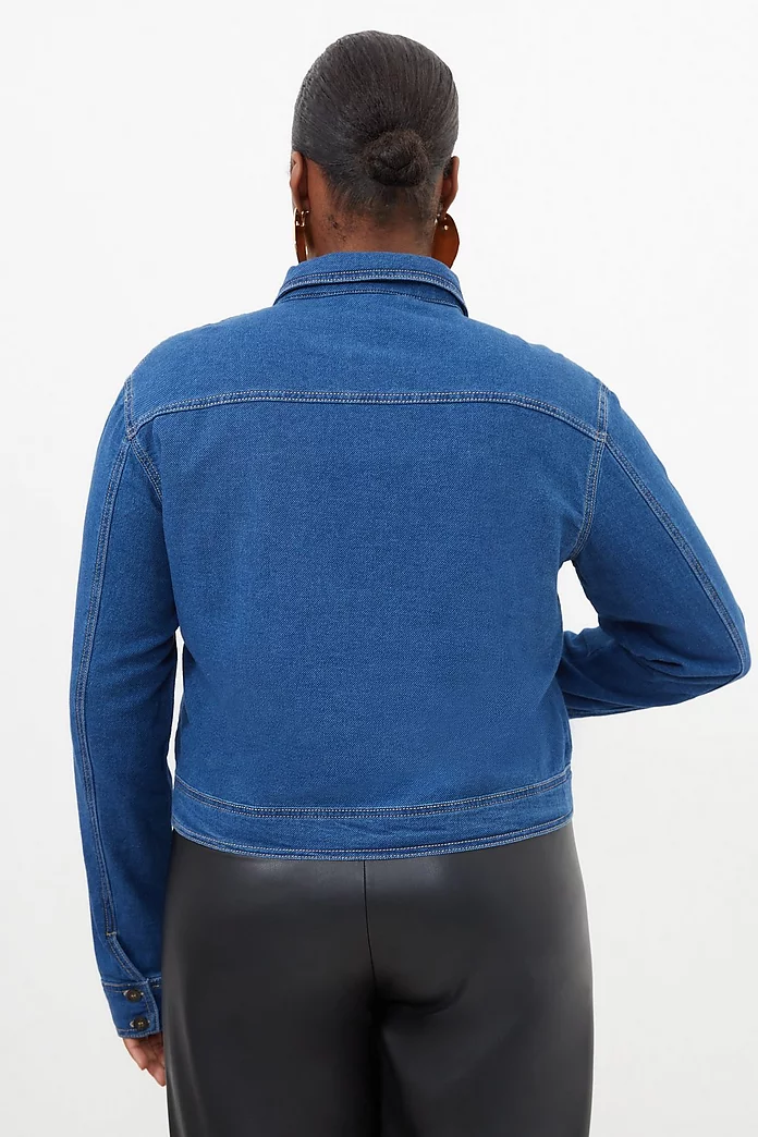 Plus Size Denim Woven Boxy Jacket | Karen Millen Plus Size Denim Woven Boxy Jacket | Karen Millen