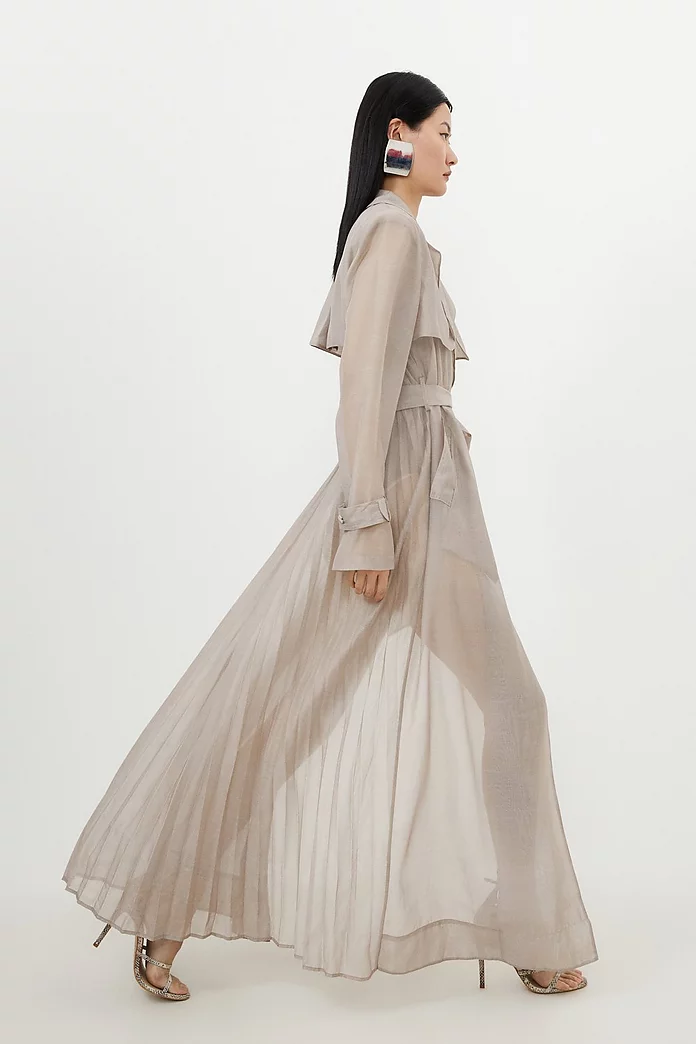 Woven Organdie Trench Coat | Karen Millen Woven Organdie Trench Coat | Karen Millen