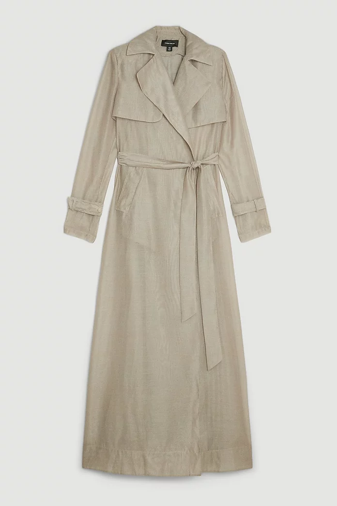 Woven Organdie Trench Coat | Karen Millen Woven Organdie Trench Coat | Karen Millen