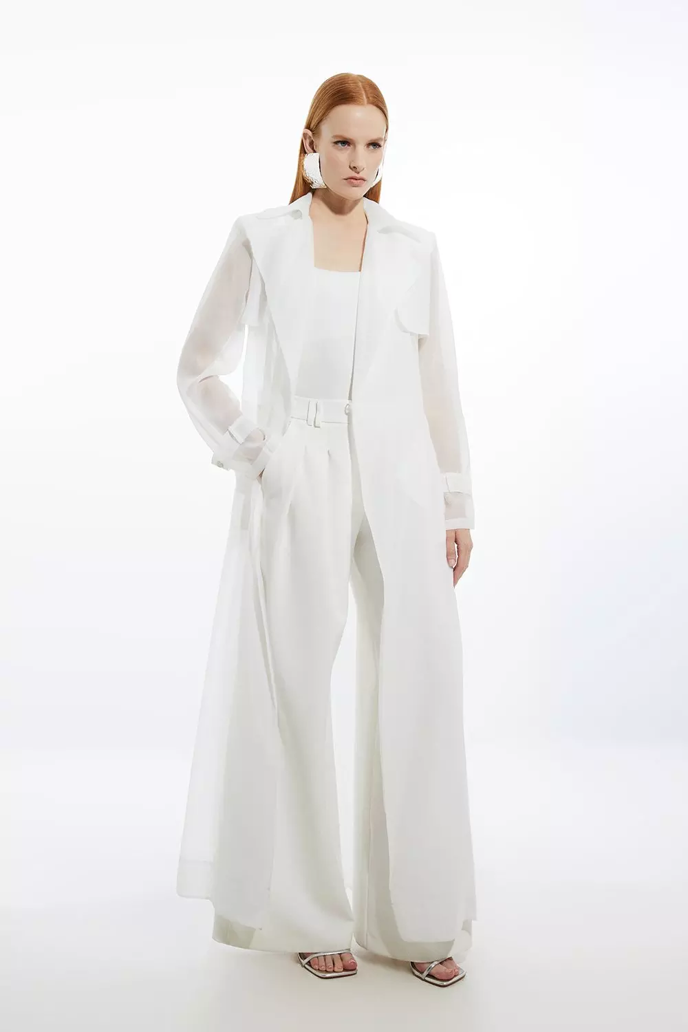 Woven Organdie Trench Coat Karen Millen