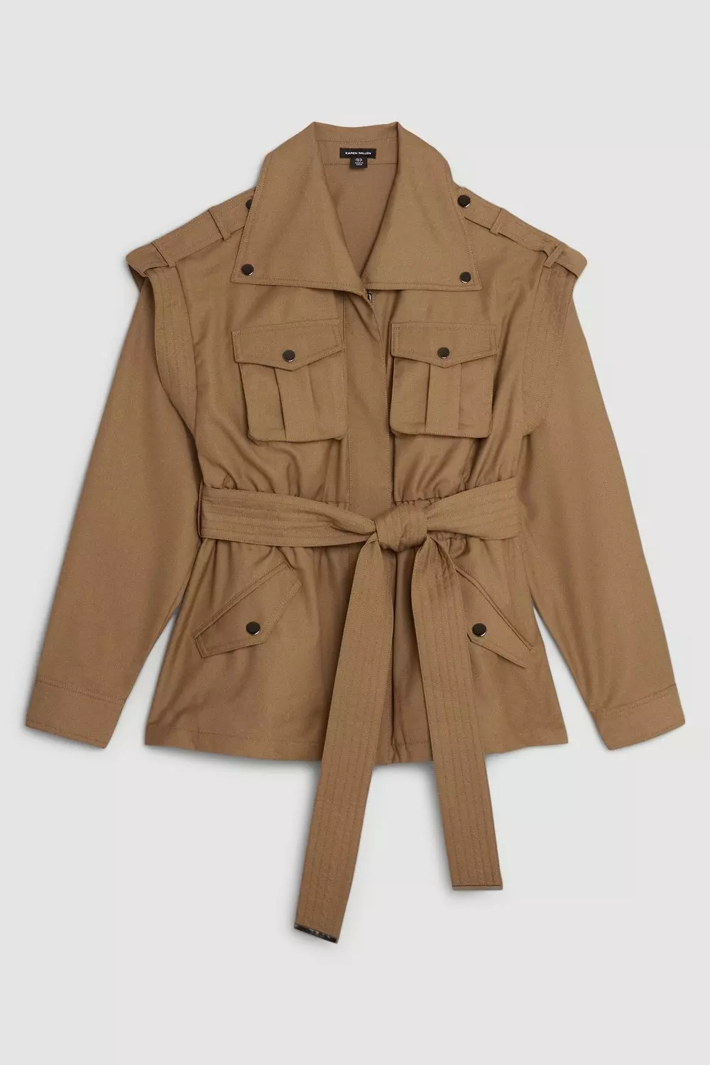 Utility Cotton Canvas Woven Twill Jacket Karen Millen