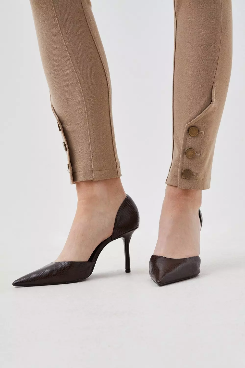 KAREN MILLEN ビスコース タイネック テーラード ブレザー 無地 Bi Stretch Button Detail Jodhpur | Karen Millen