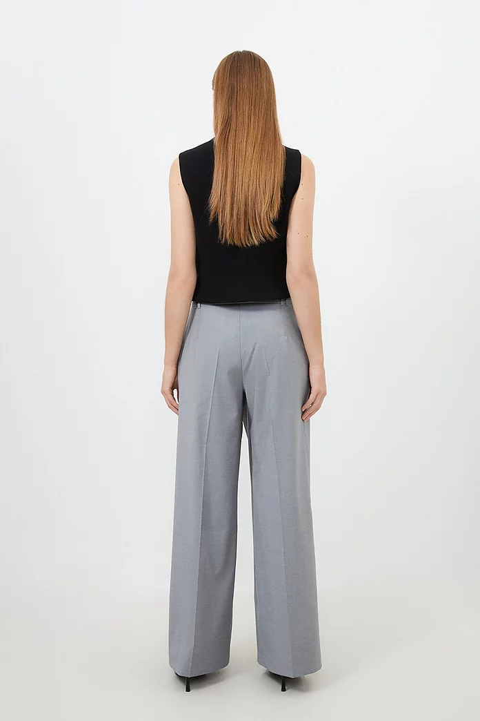 Tailored Wool Blend Wrap Detail Wide Leg Pants | Karen Millen Tailored Wool Blend Wrap Detail Wide Leg Pants | Karen Millen