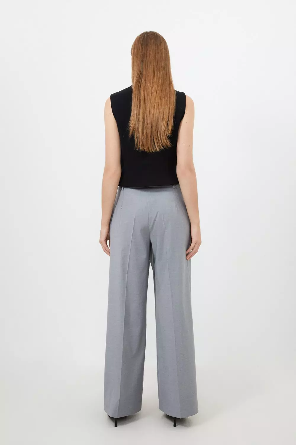 Tailored Wool Blend Wrap Detail Wide Leg Pants | Karen Millen